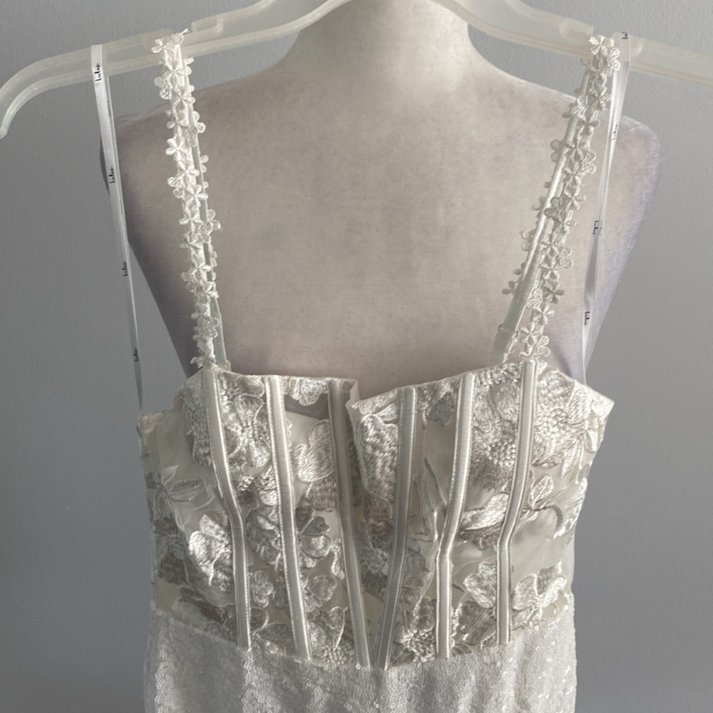 Lulus size XS BWT white sparkle jumpsuit - Picture 9 of 12